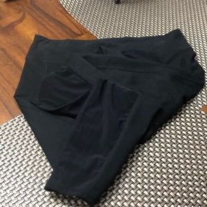 BLACK LEGGINGS WITH SHEER BLACK FRONT AND BACK